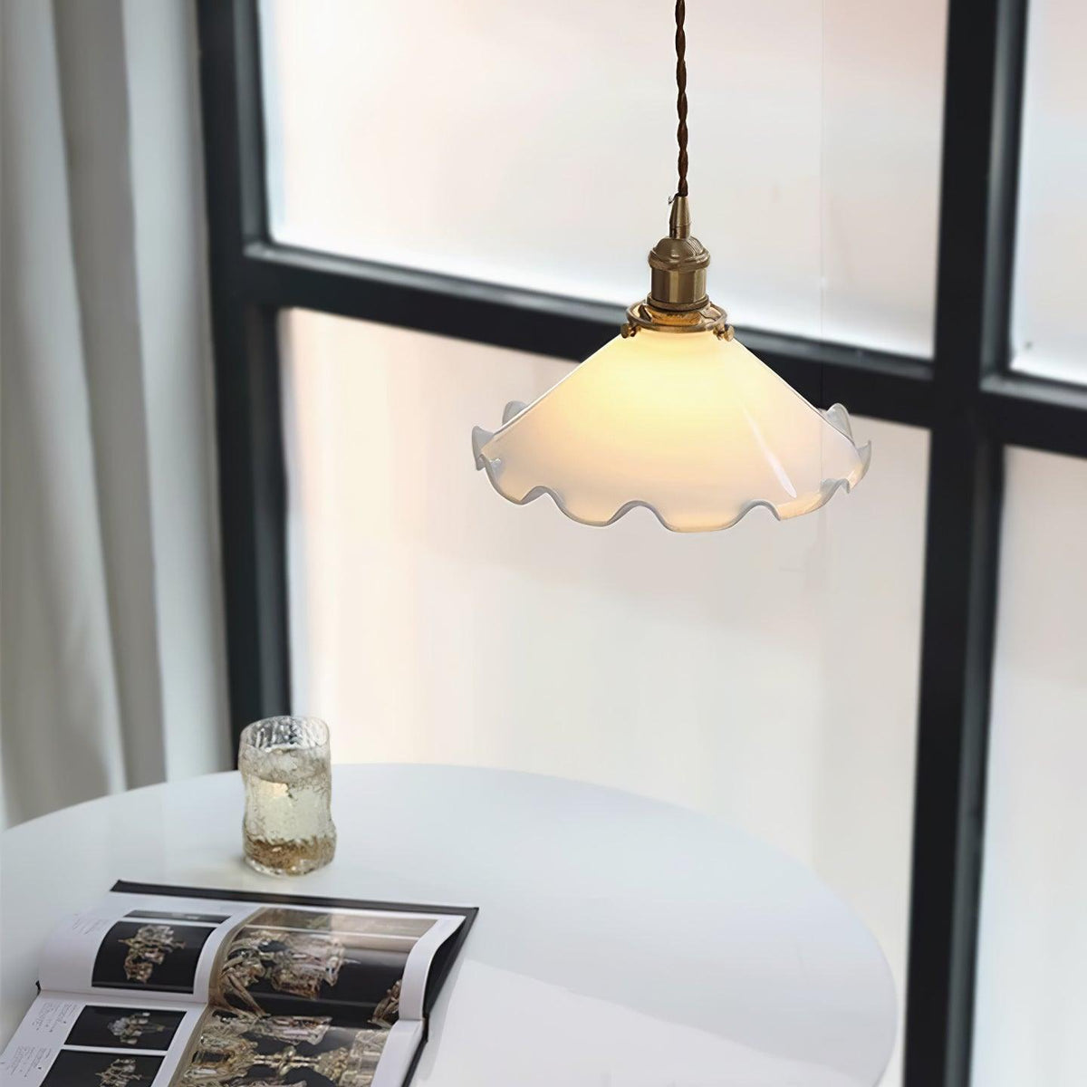 Maribelle Flower Petals Swag Pendant Lamp