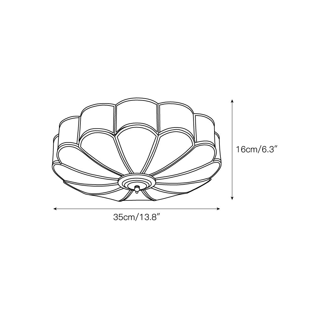 Eiroria Flower Shape Brass Glass Ceiling Lamp