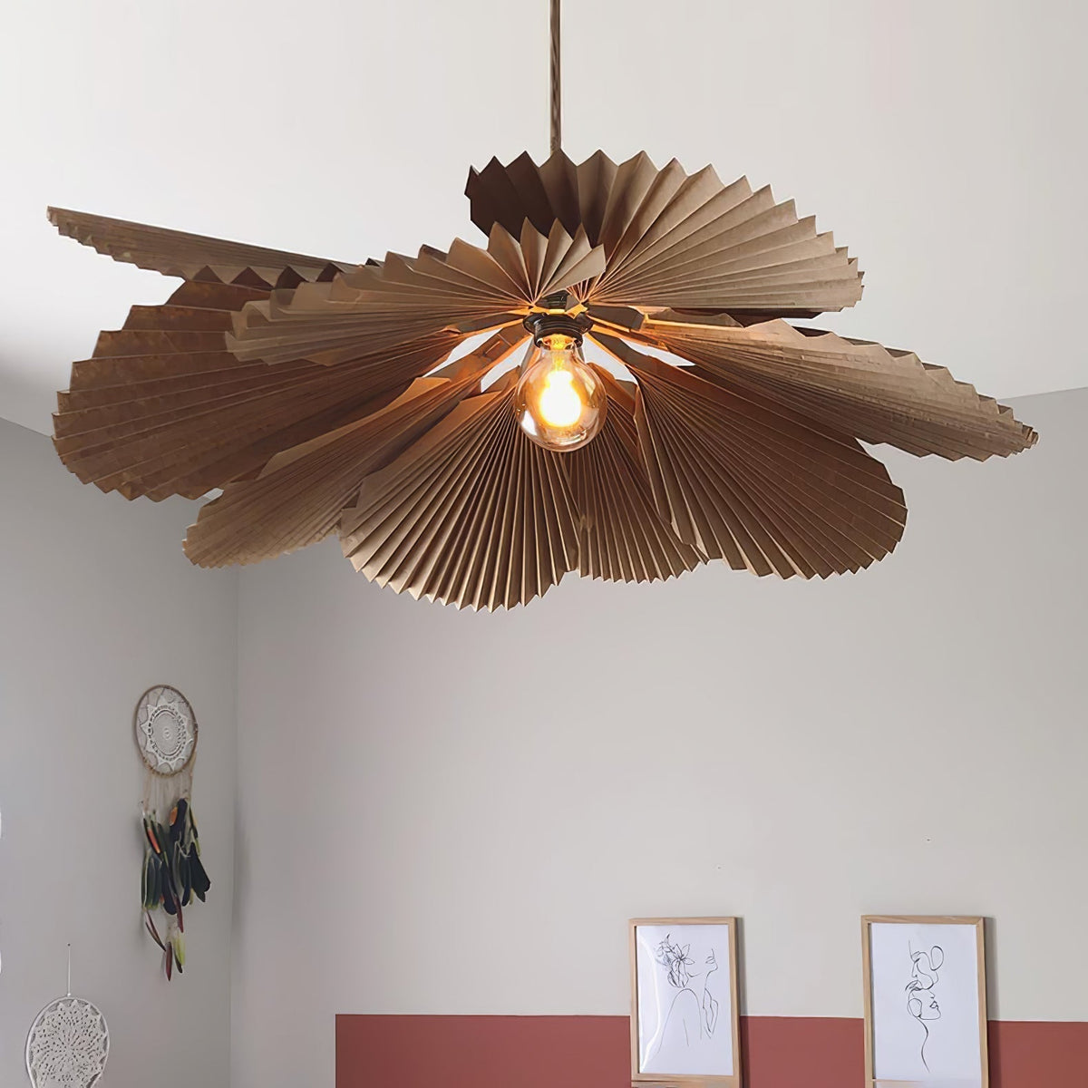 Wedugil Folded Leaf Lotus Pendant Lamp Paper