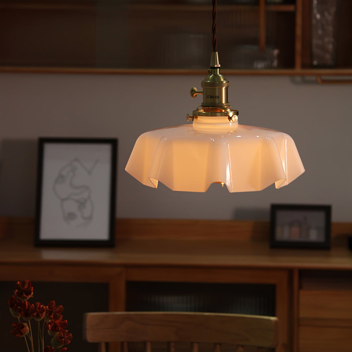 Sepalom Farmhouse Ruffled Pendant Light