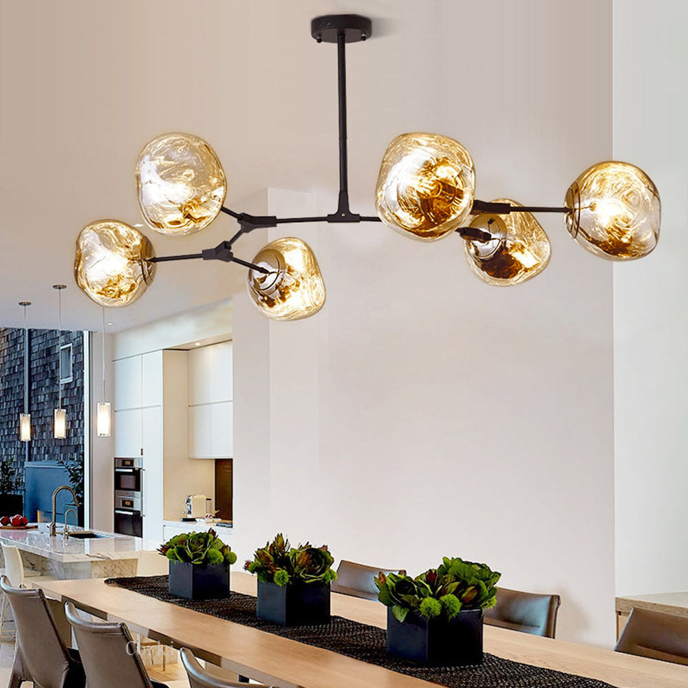 Rebogum Modern Globe Lava 3 Pendant Light Fixture