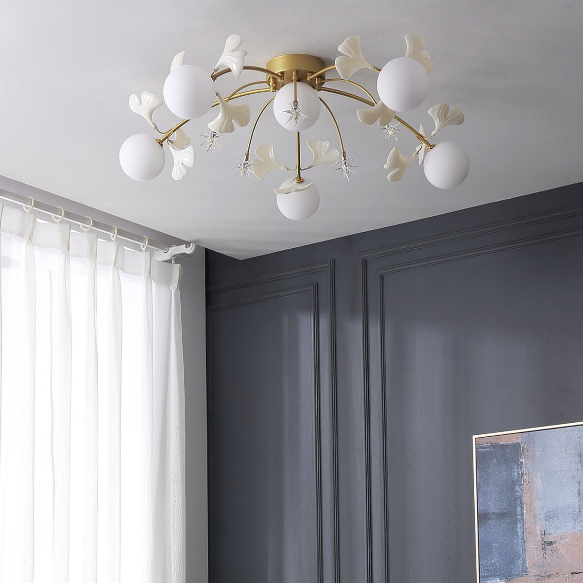 Liorarel Gingko Glass Ball Ceiling Light