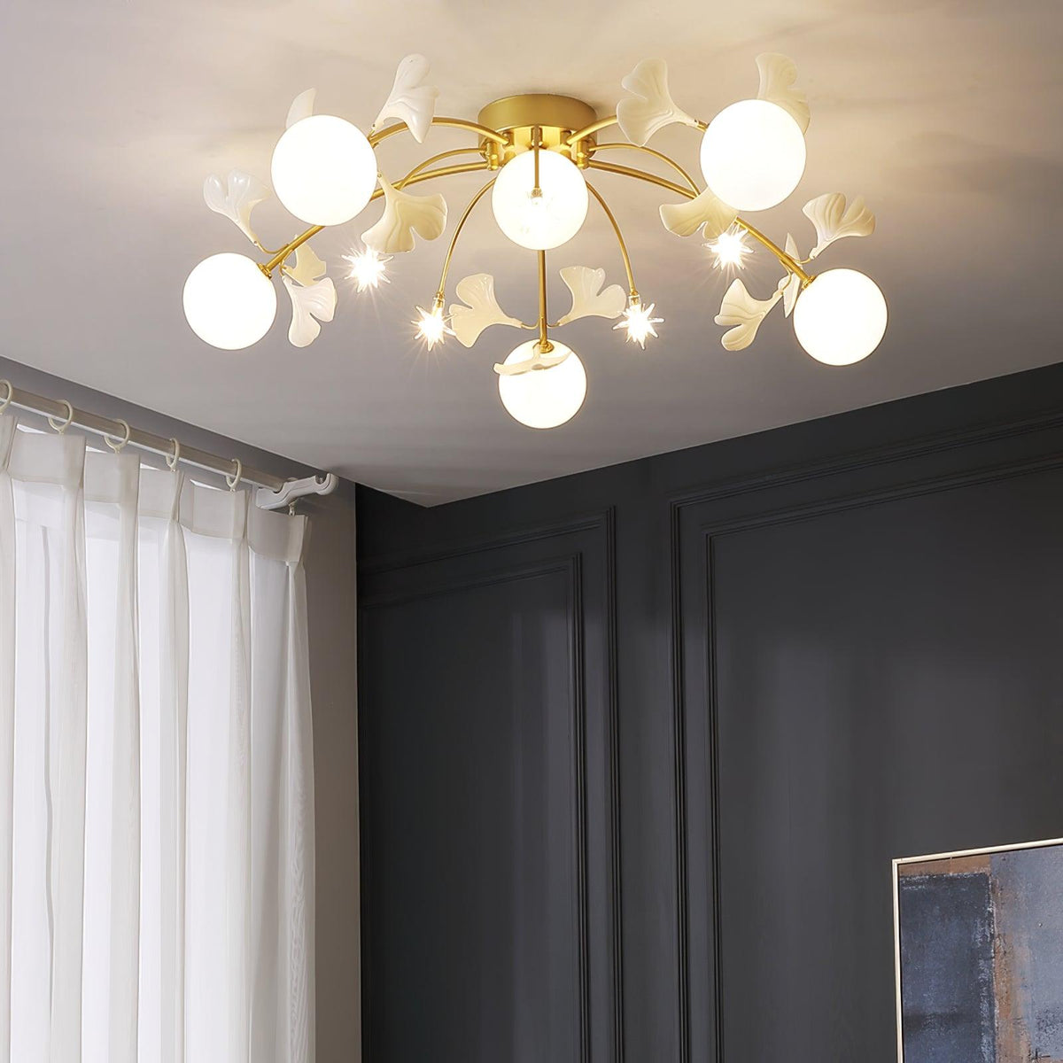 Liorarel Gingko Glass Ball Ceiling Light