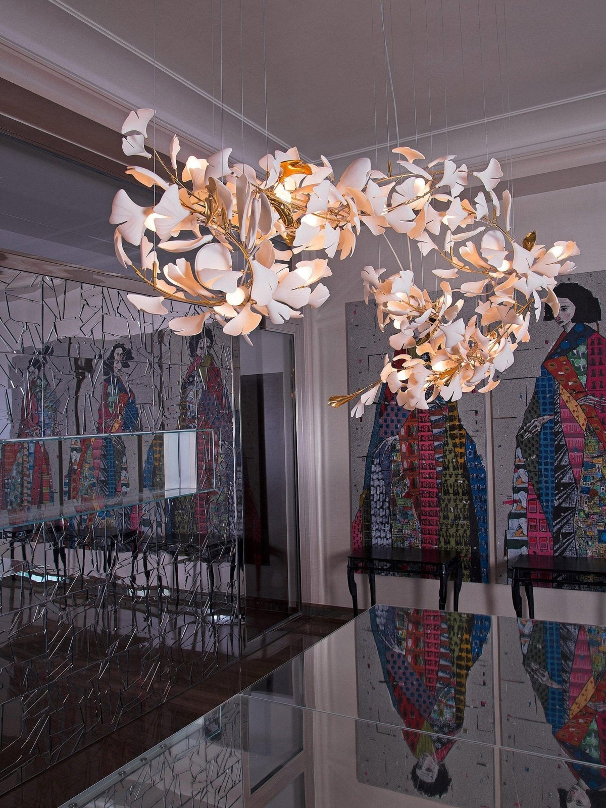 Thalorienne Gingko Chandelier