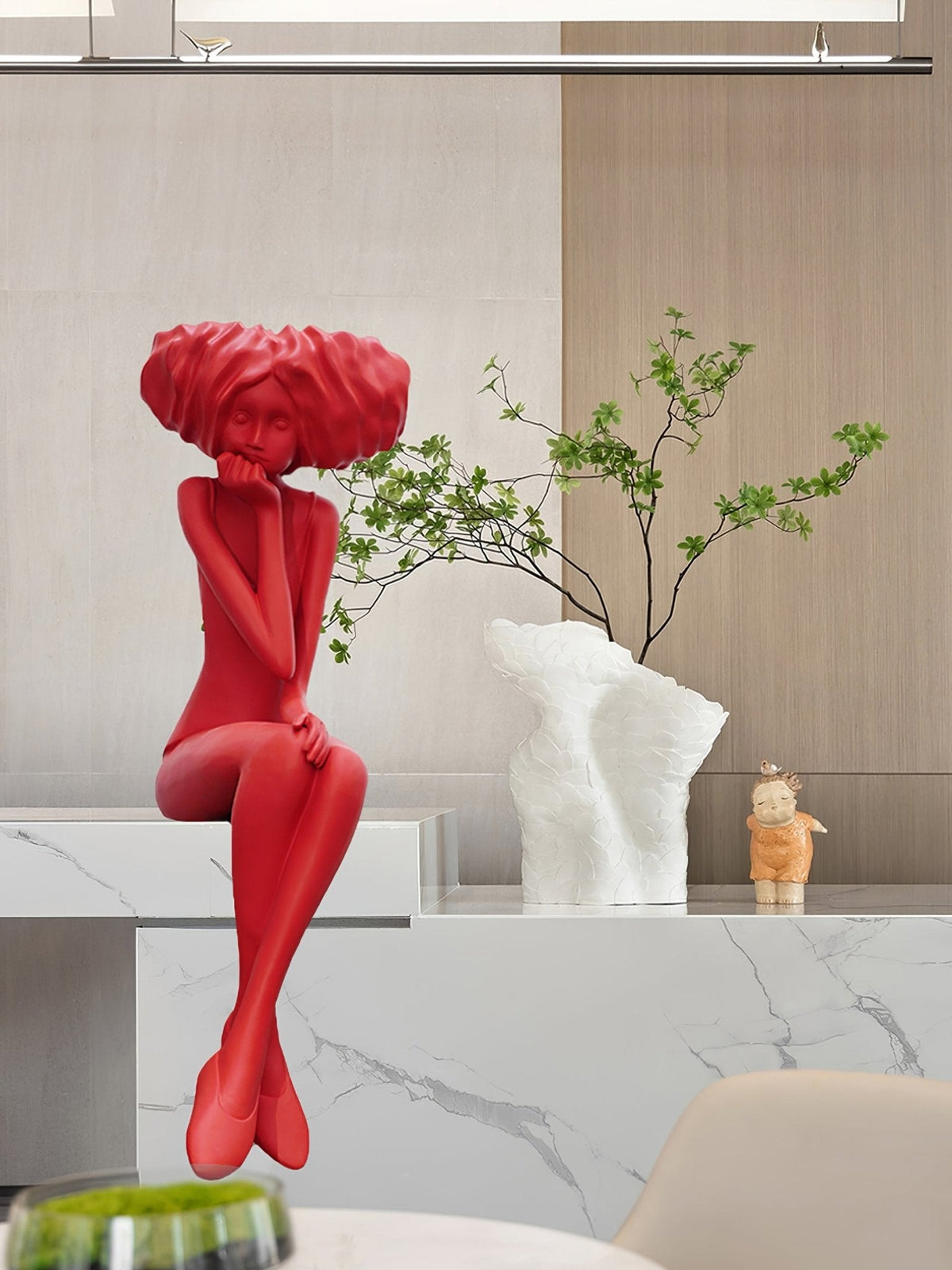 Meditating Girl Sculpture Ornament