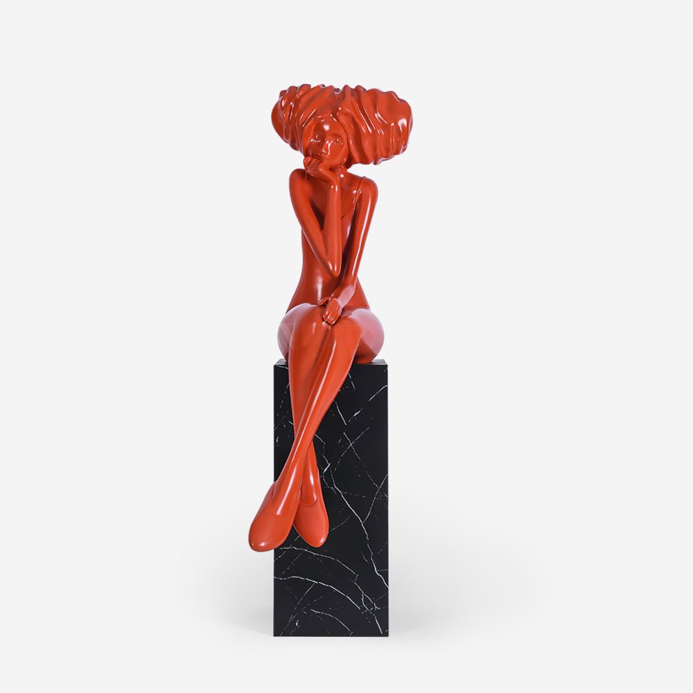 Meditating Girl Sculpture Ornament