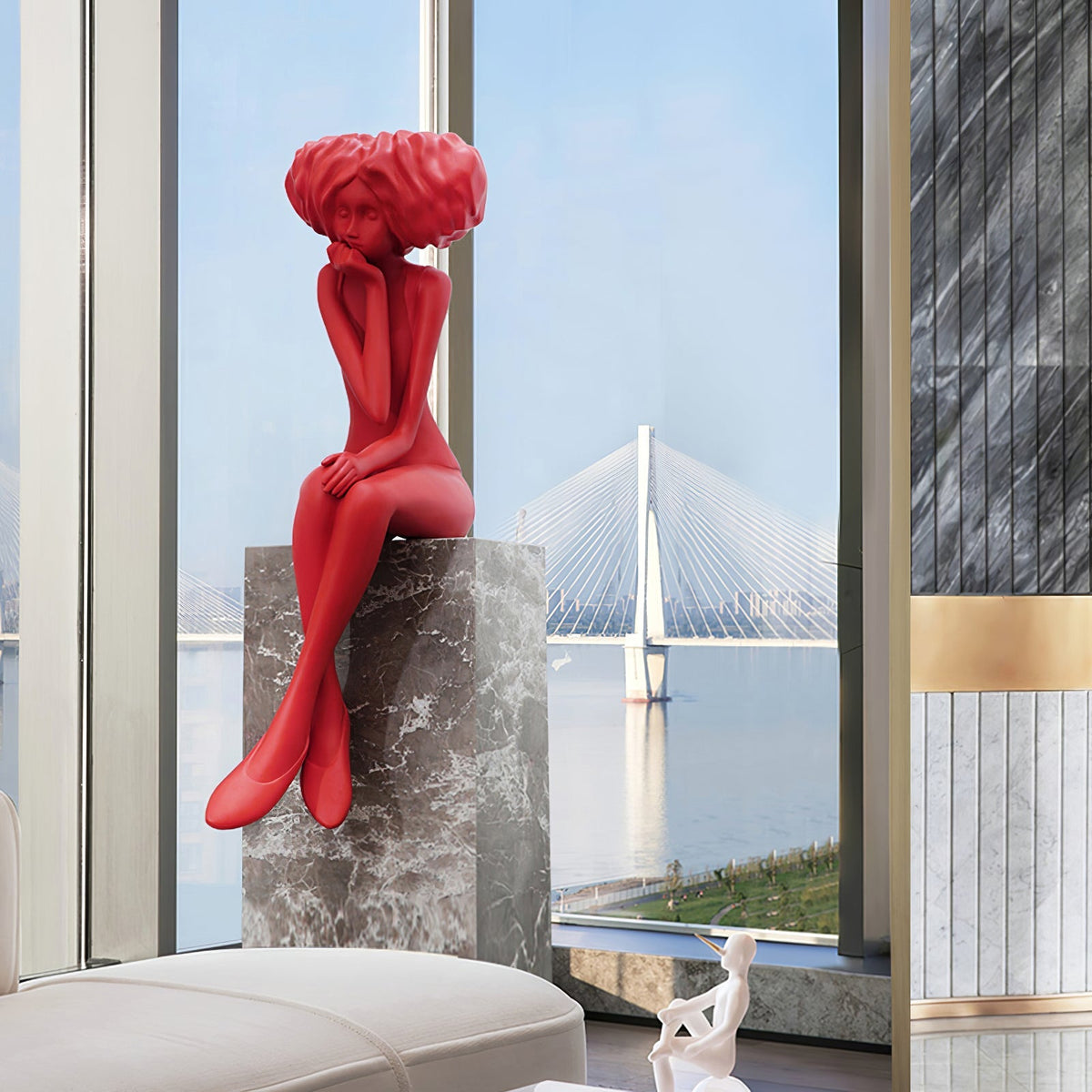 Meditating Girl Sculpture Ornament