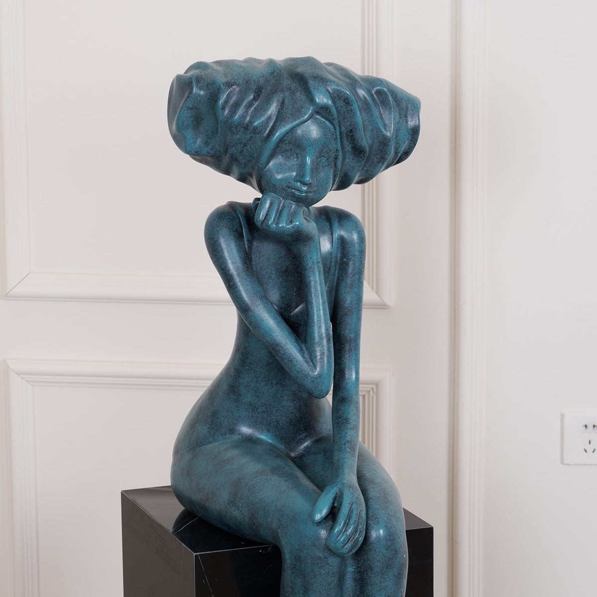 Meditating Girl Sculpture Ornament