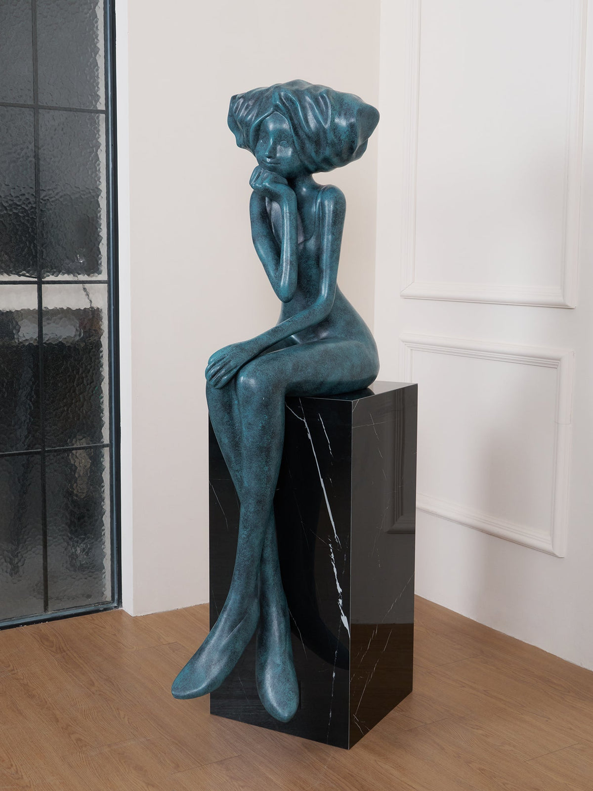 Meditating Girl Sculpture Ornament
