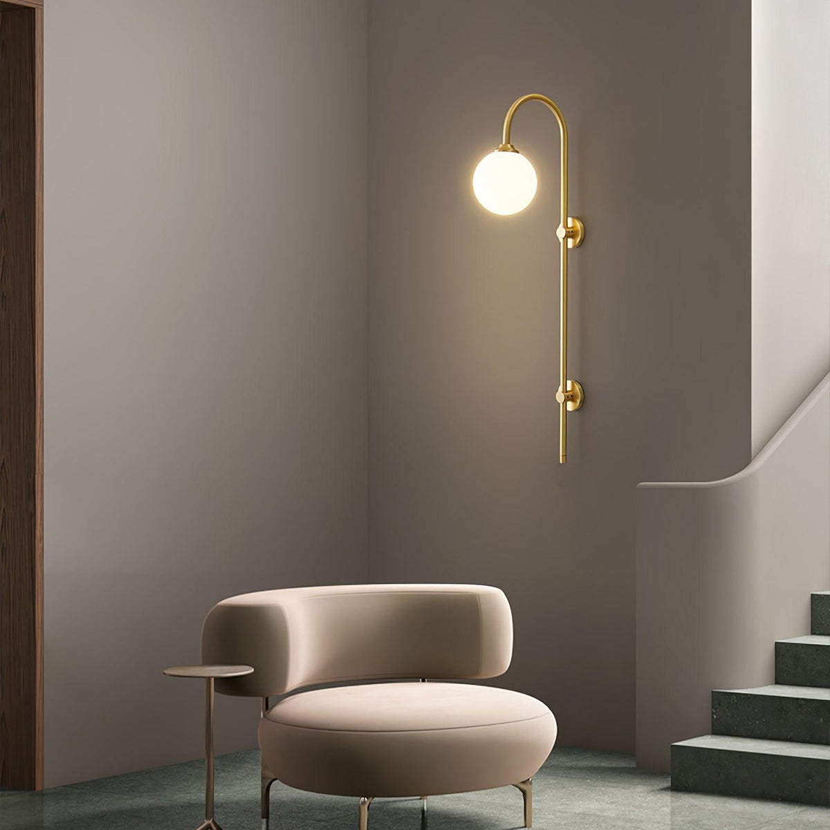 Casaaine Globe Brass Wall Sconce