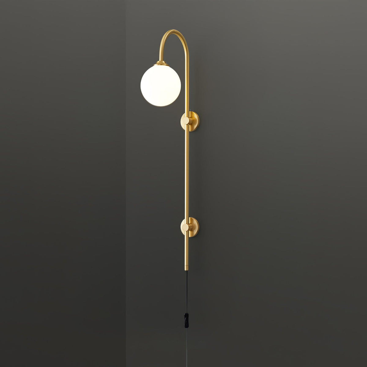 Solenne Globe Brass Plug-in Wall Sconce