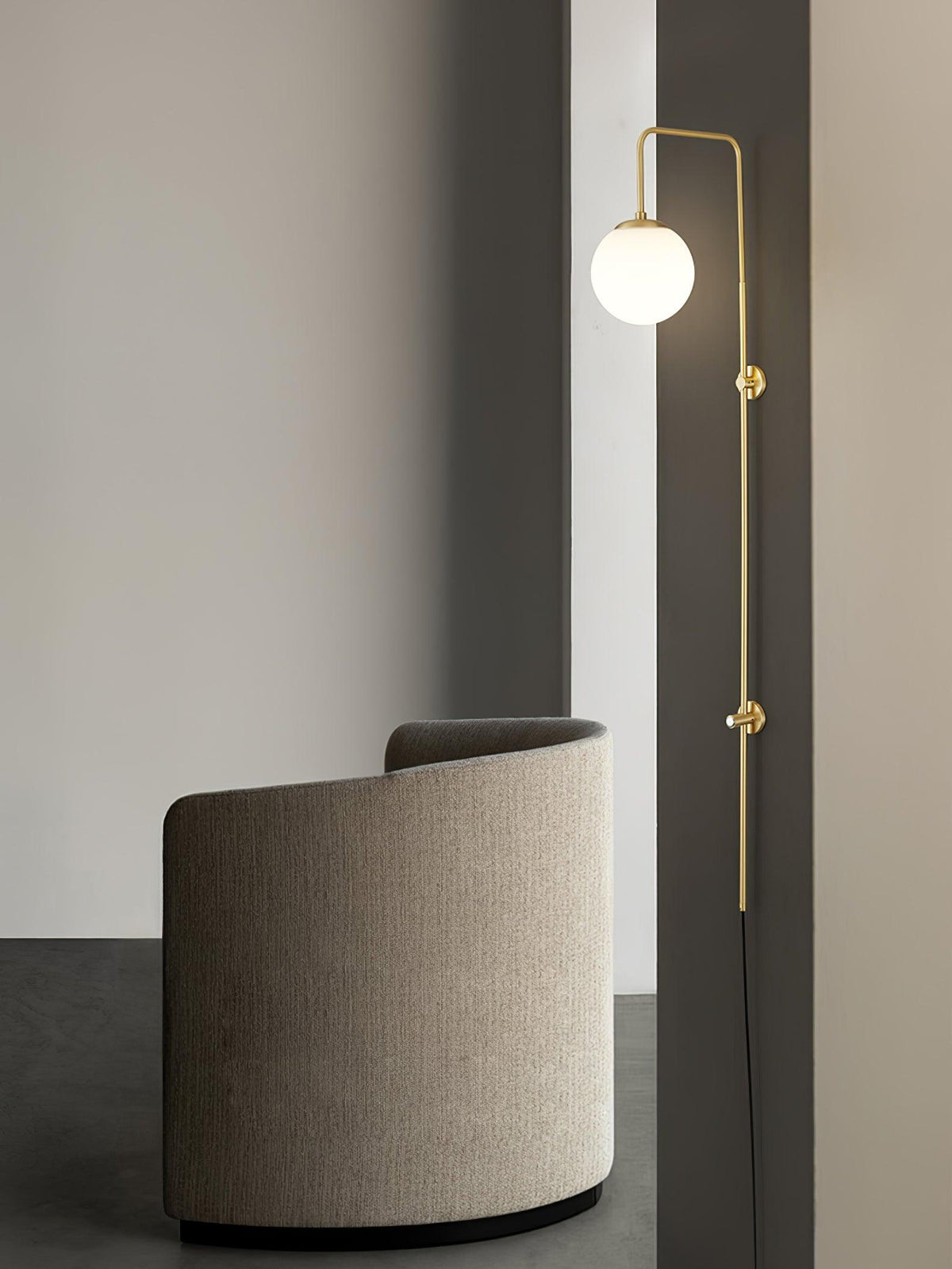 Solenne Globe Brass Plug-in Wall Sconce