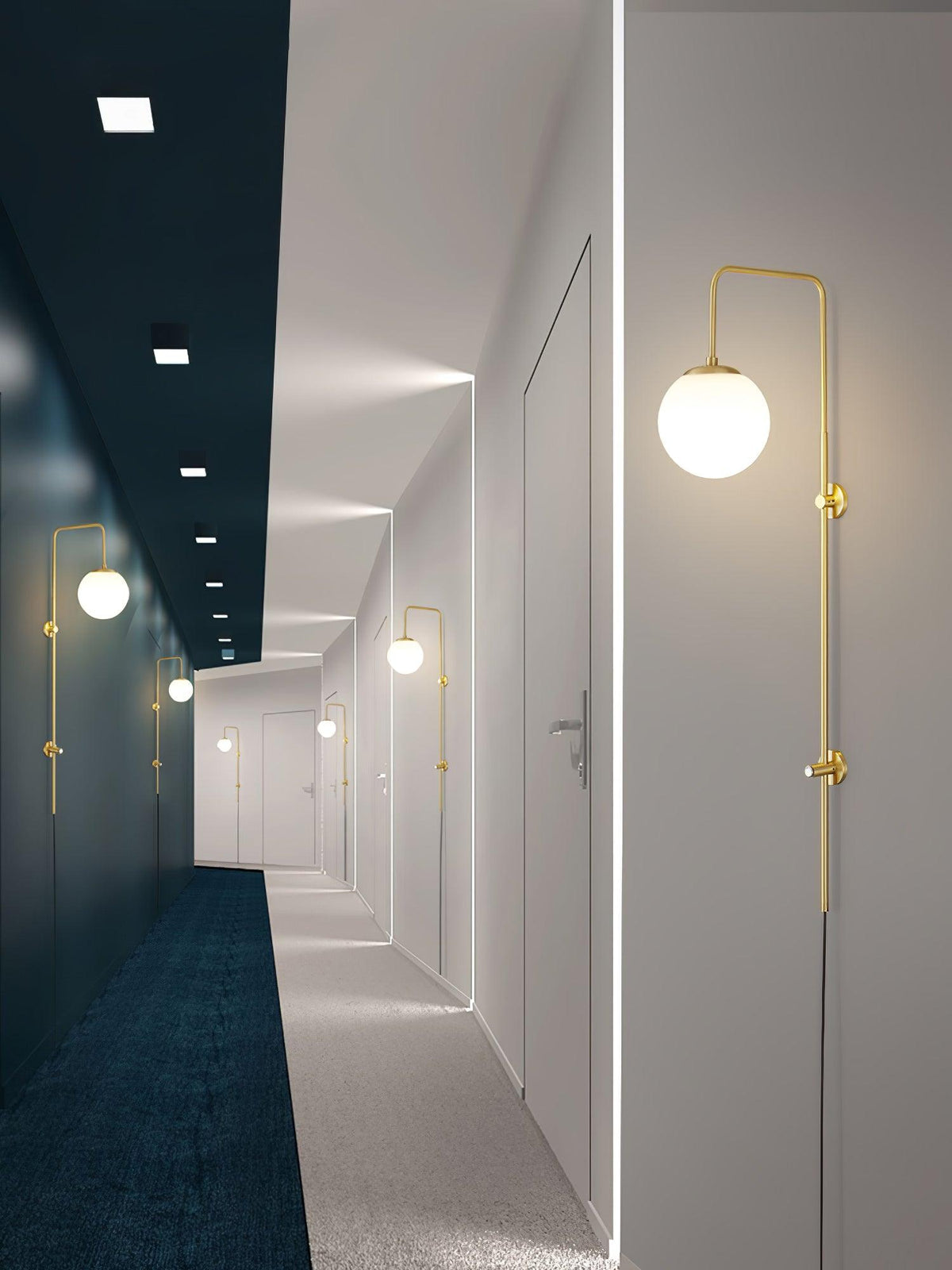 Solenne Globe Brass Plug-in Wall Sconce