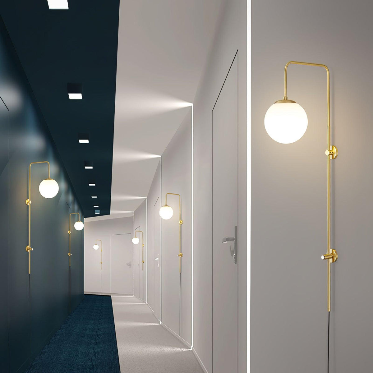 Solenne Globe Brass Plug-in Wall Sconce