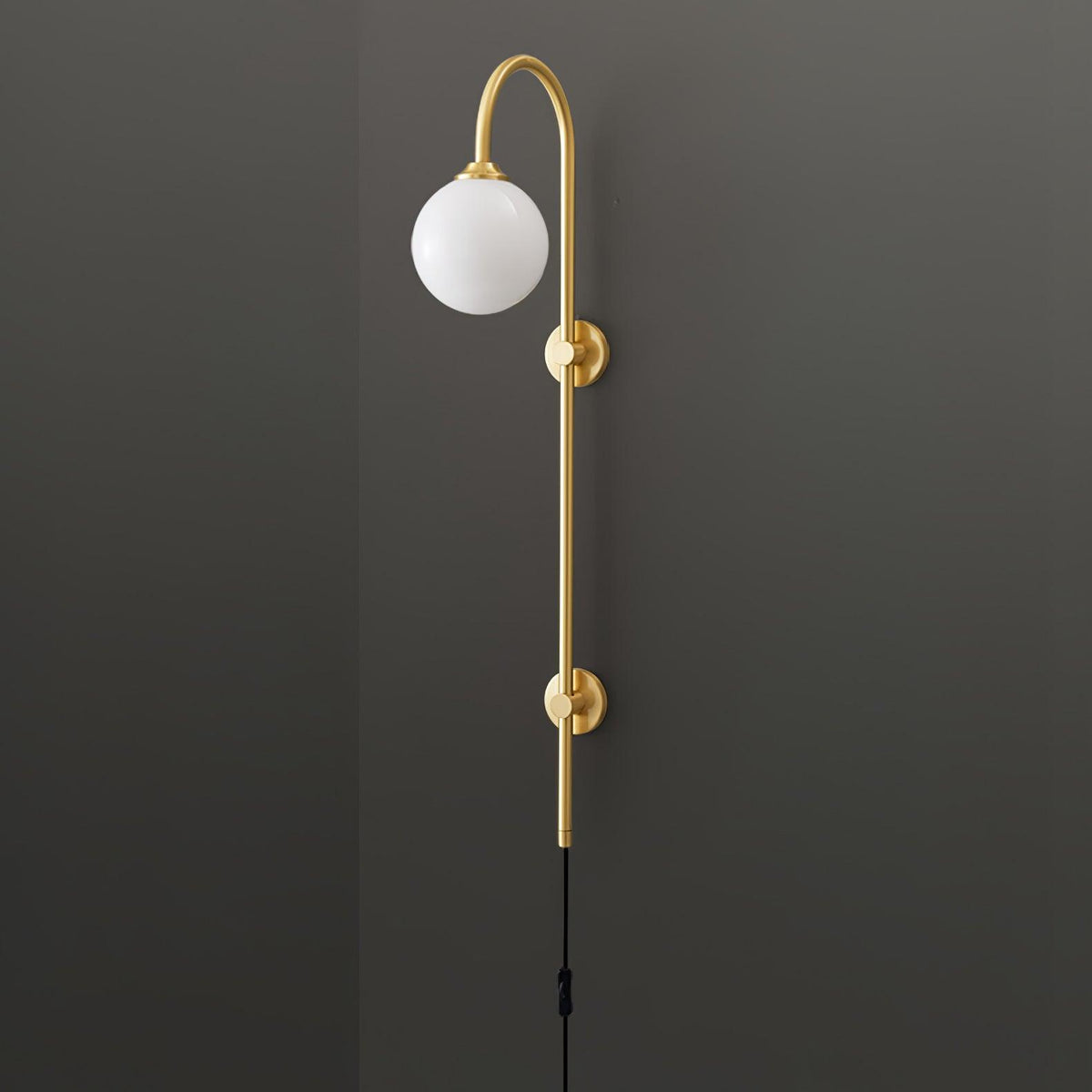Solenne Globe Brass Plug-in Wall Sconce