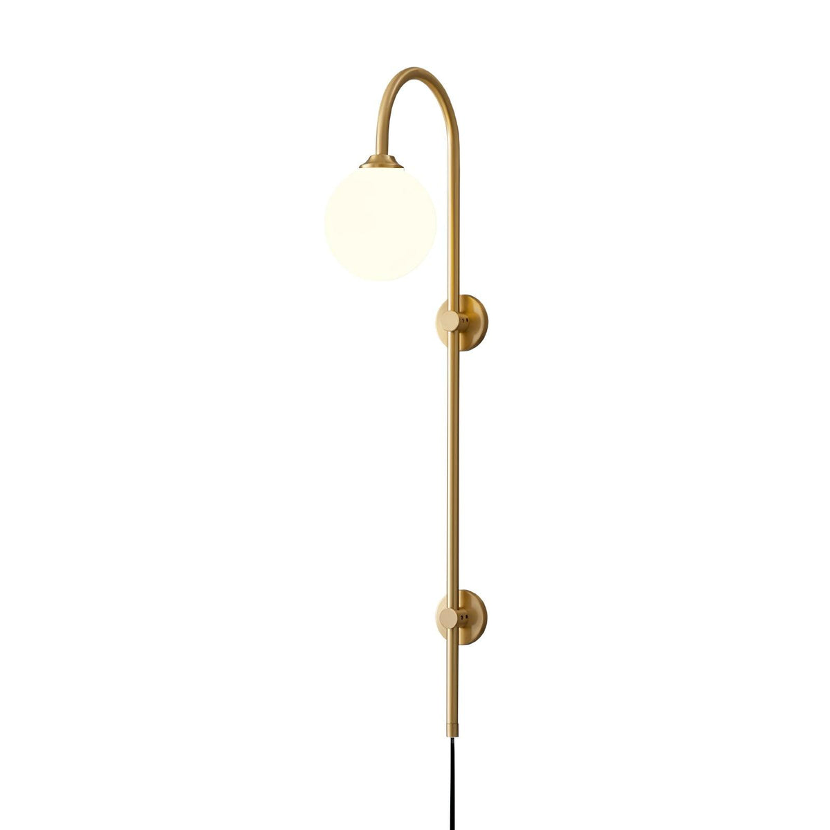 Solenne Globe Brass Plug-in Wall Sconce