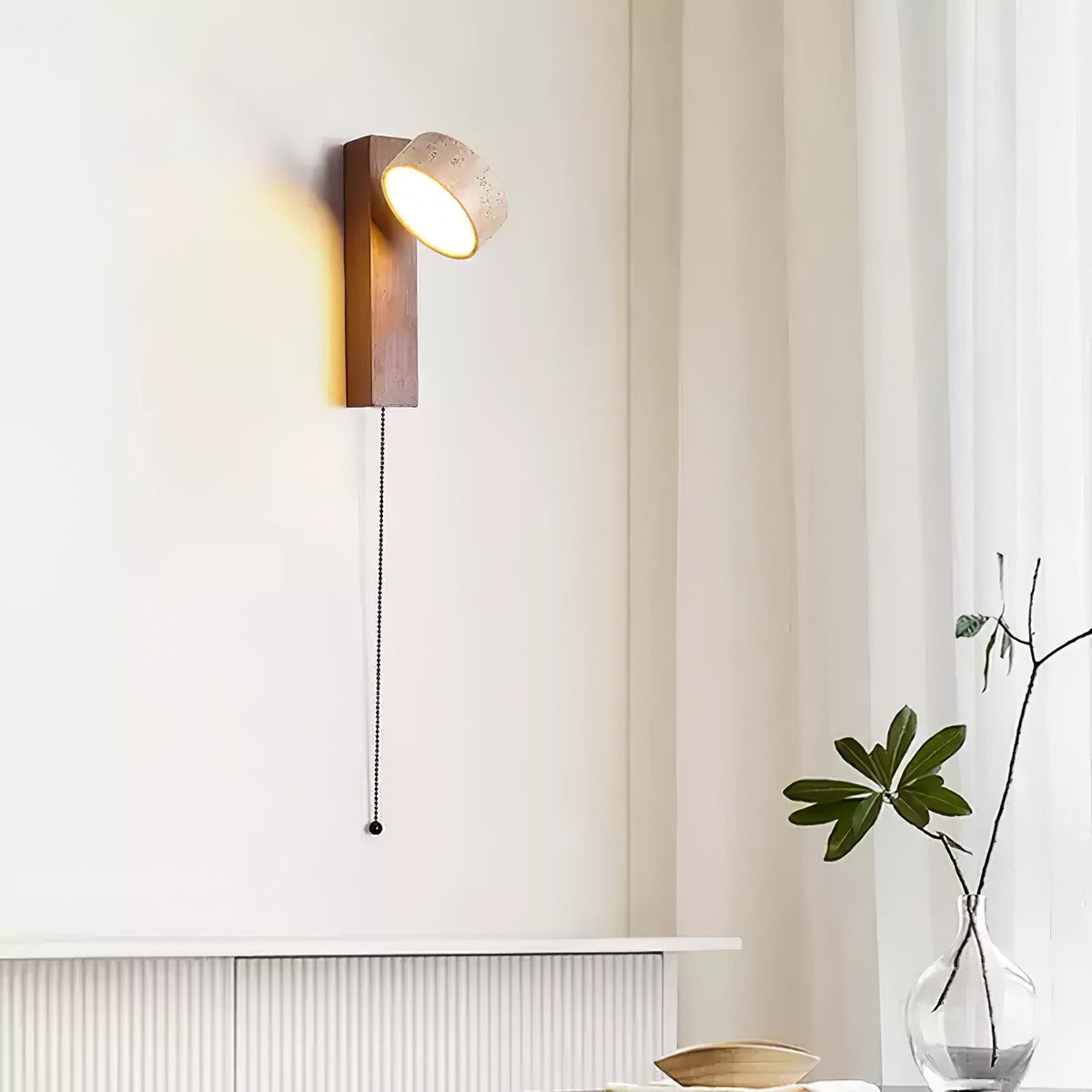 Tavalina Cylinder-Stack Travertine Wall Light