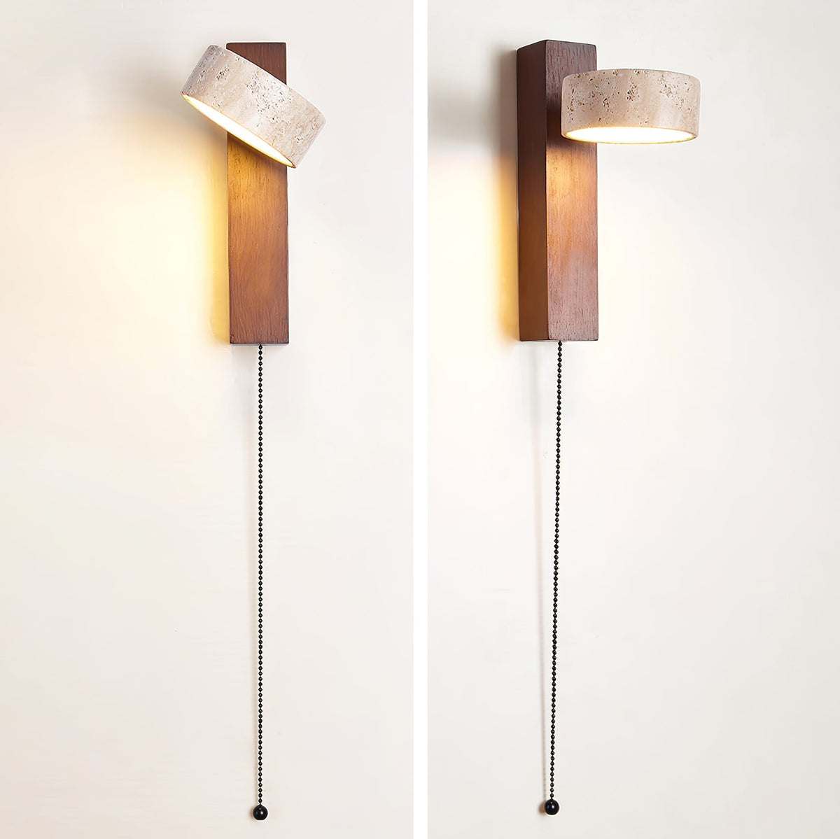 Tavalina Cylinder-Stack Travertine Wall Light