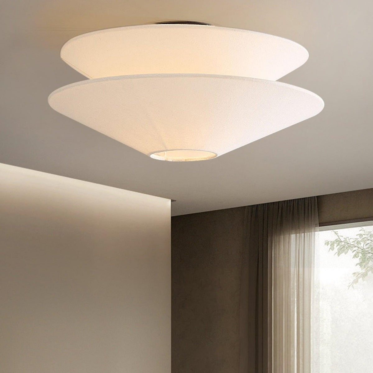 Rivesal Ceiling Light Double Cone Fabric