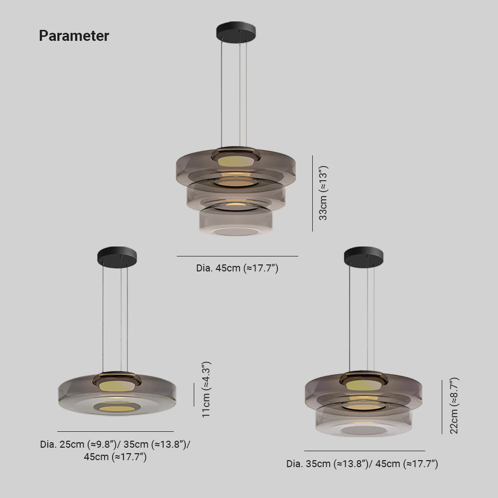Vemoget Glass Pendant Light Multi-tiered Structure