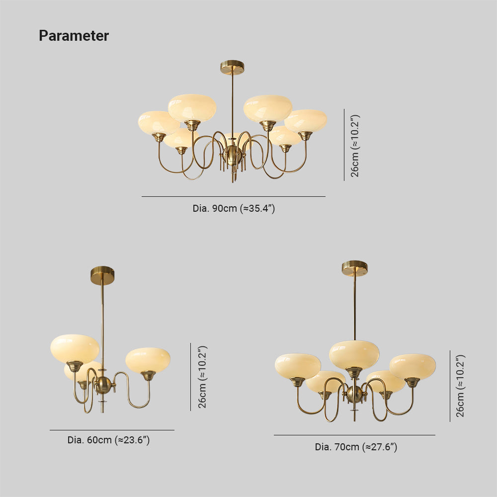 Putikilu Vintage LED Metal Glass Chandelier Living Room