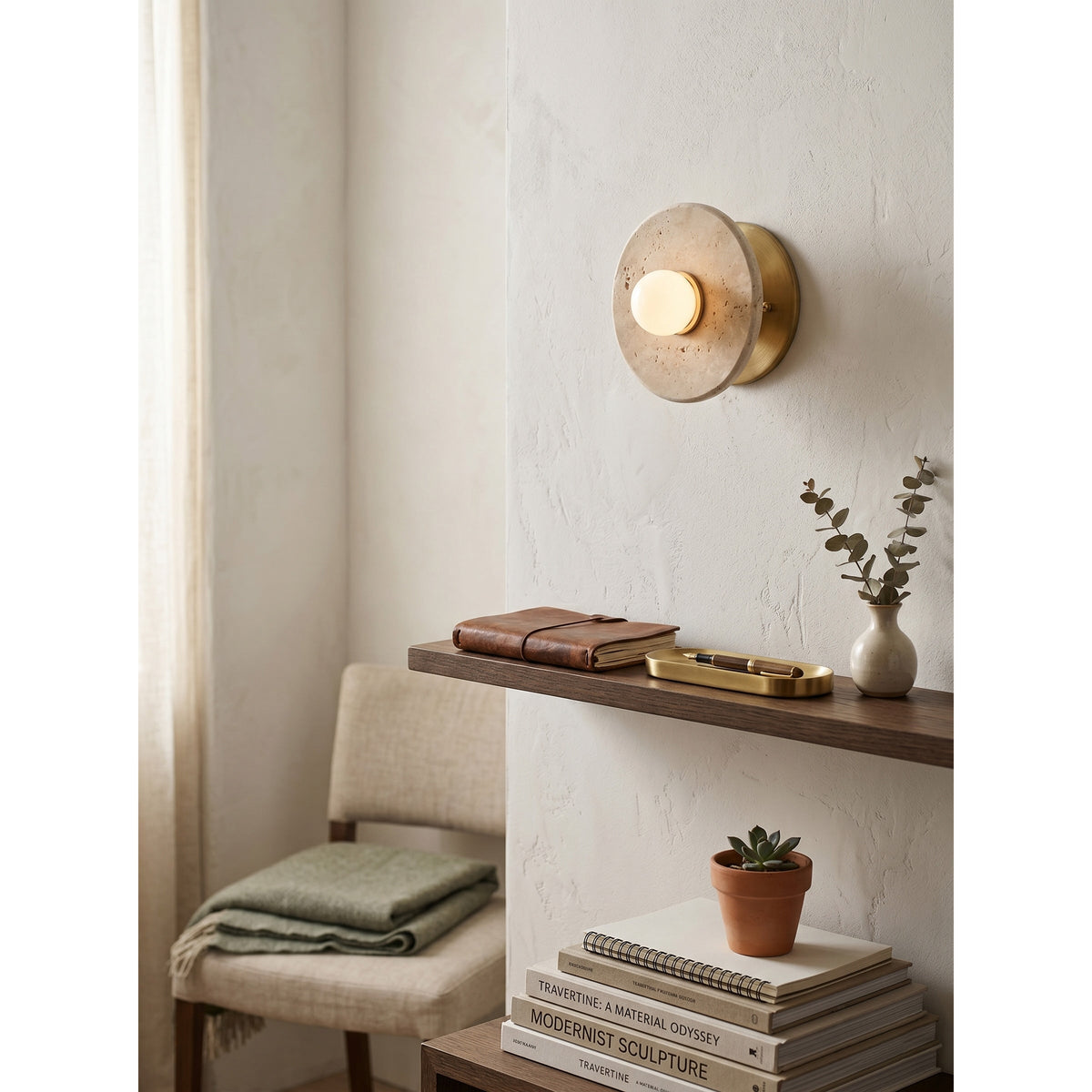 Valinella Travertine Wall Sconce