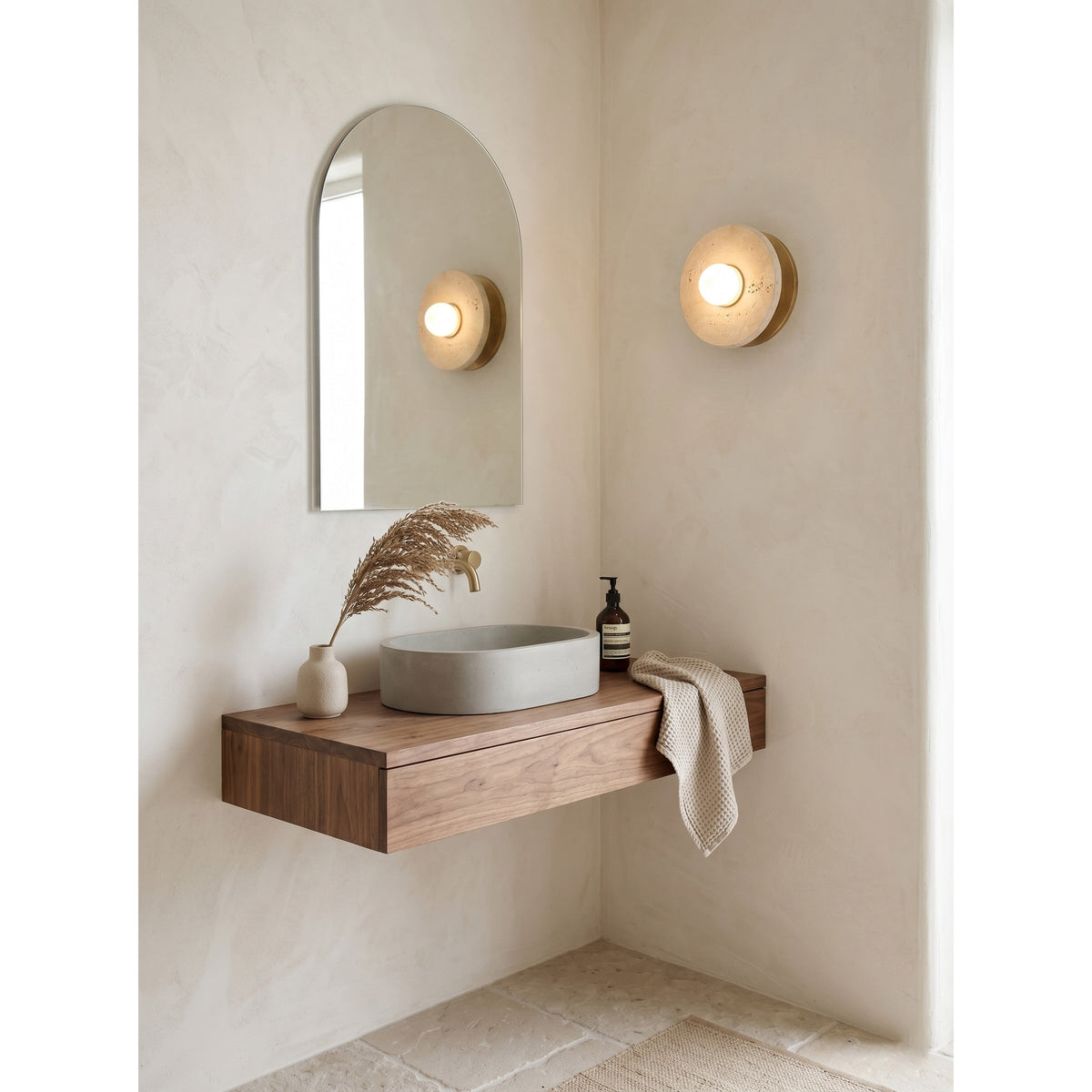 Valinella Travertine Wall Sconce