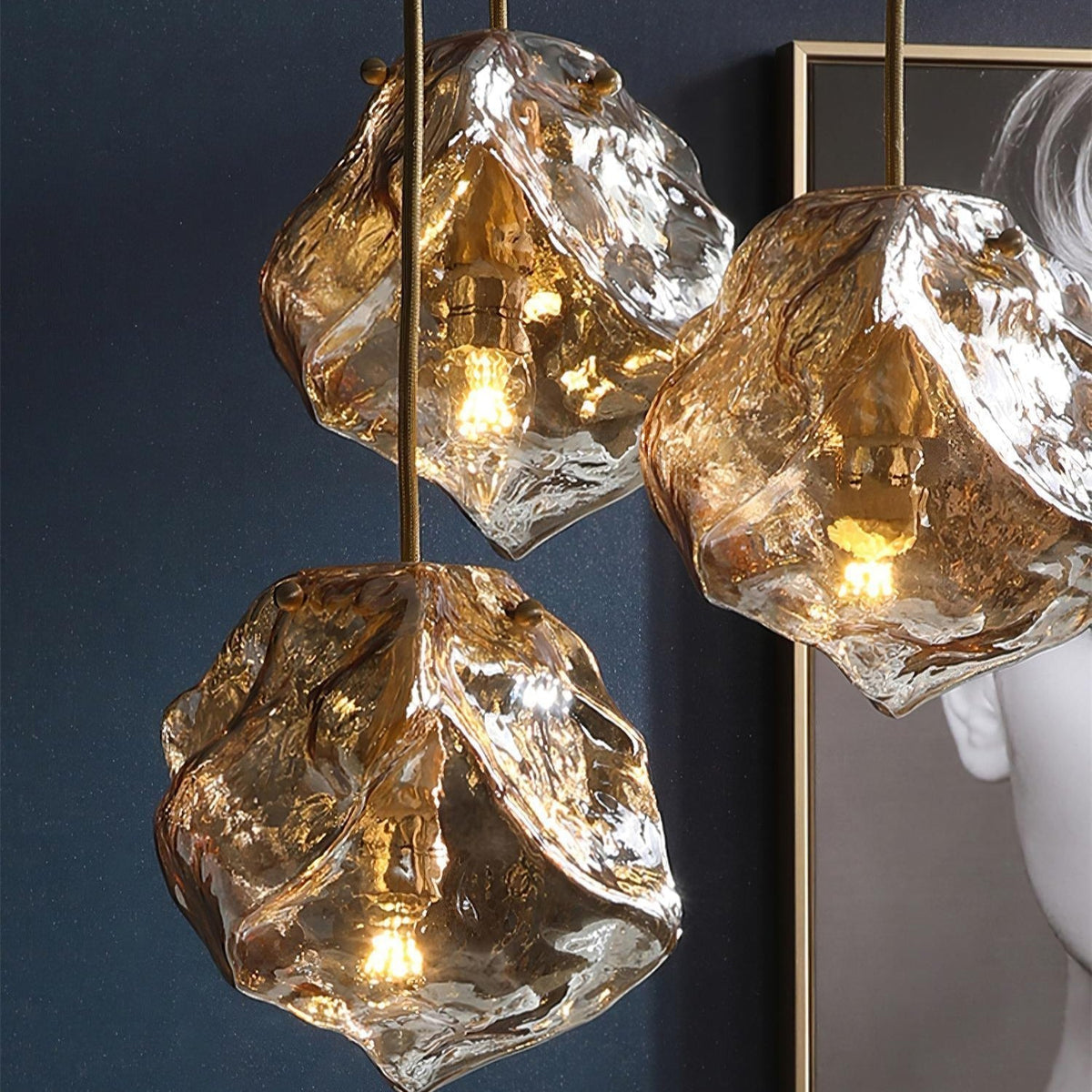 Jabeval Glass Pendant Light Brass