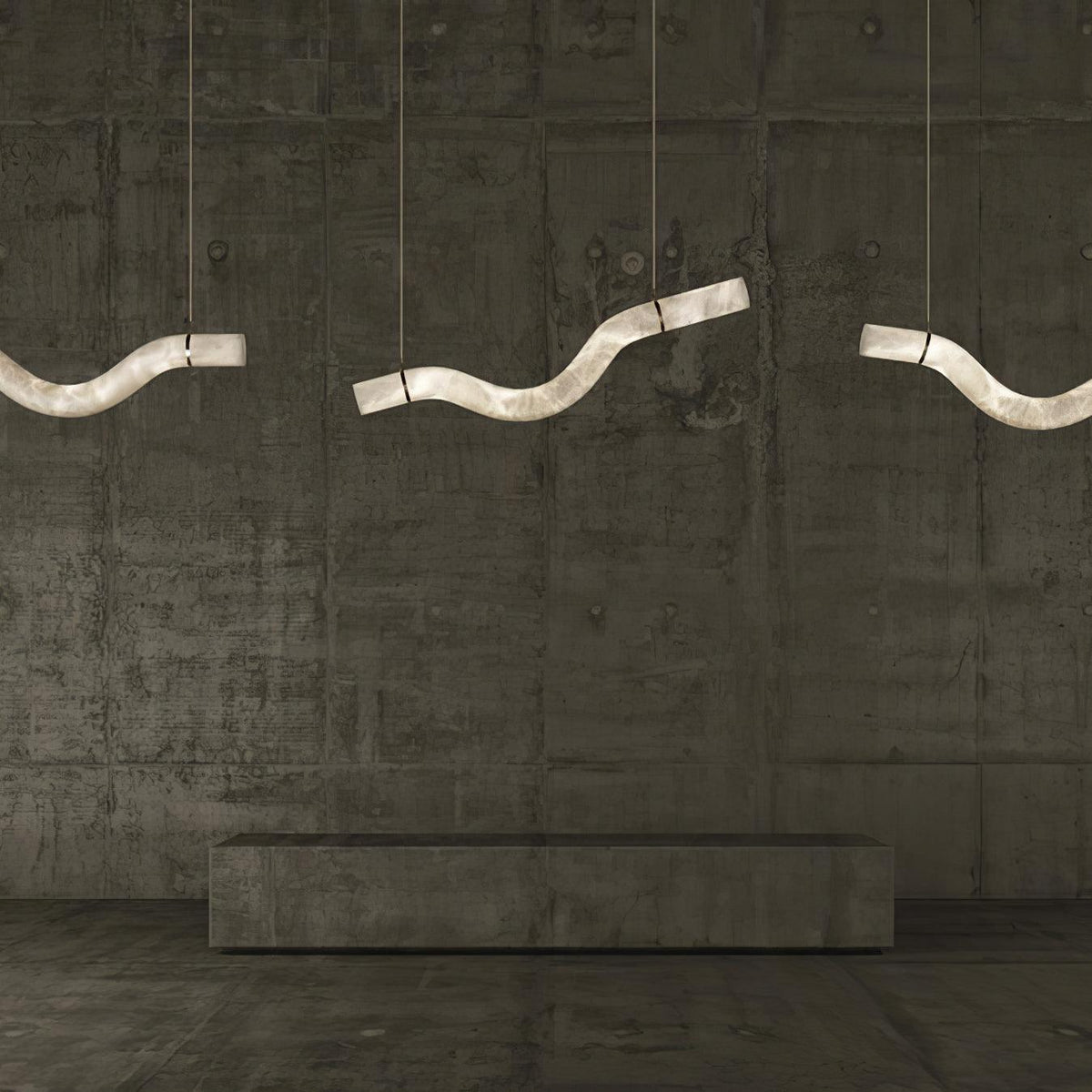 Mithos Curved Alabaster Pendant Light