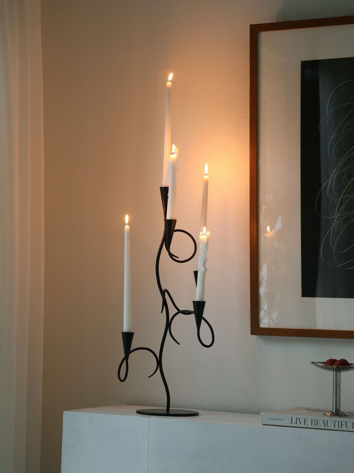 Orinoian Iron Vine Multi-Arm Candle Holder