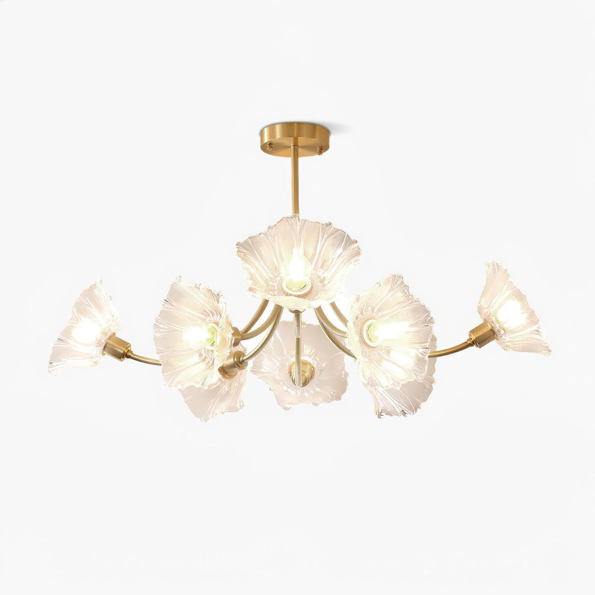 Fife Chandelier Flower Glass with Brass Finish