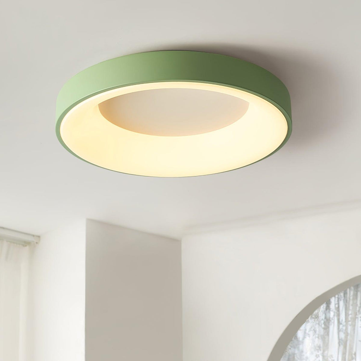 Jareth Ceiling Light Iron Contemporary Green Shade