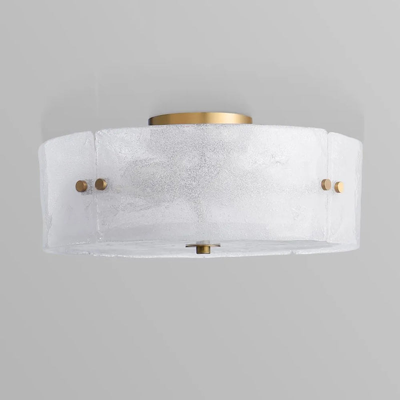 Velenella Textured Glass Flush Mount