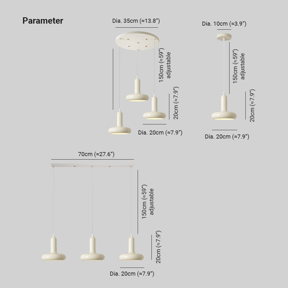 Mikomon Modern Minimalist Cream Style Pendant Light White Bedroom