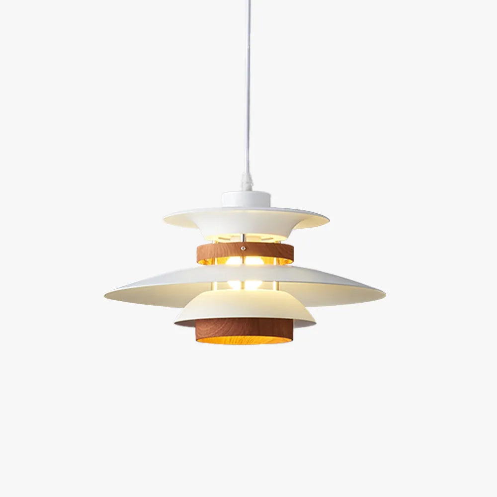 Jenaral Modern Pendant Light Black/White/Wood Metal Dining Room