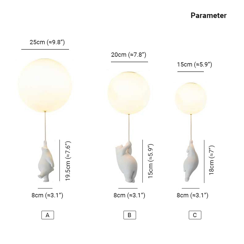Seron Bear Balloon Ceiling /Pendant Light-Relic Pieces