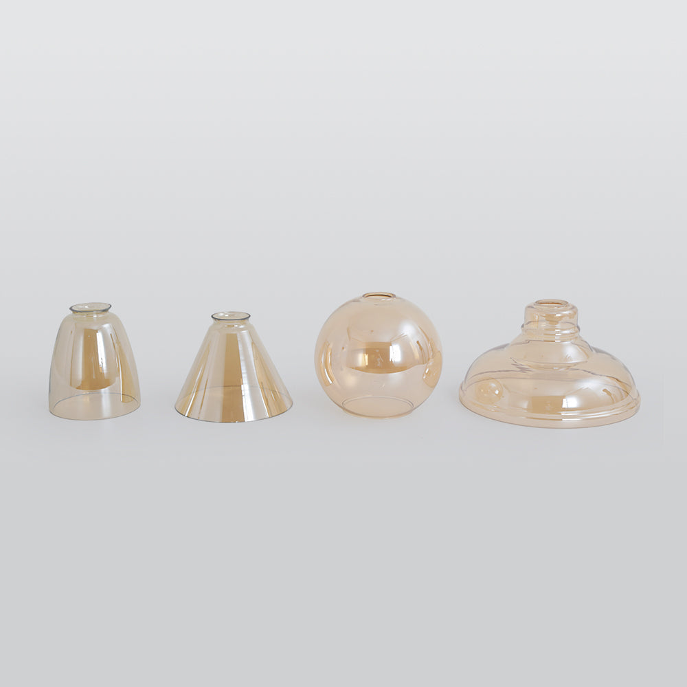 Teni Industrial Glass Pendant Light Clear/Amber/Smoke Grey-Relic Pieces