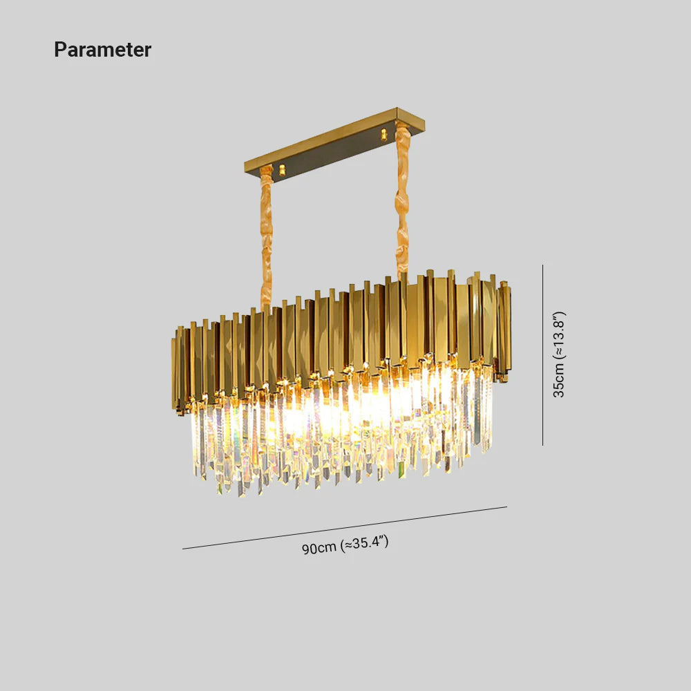 Bisates Nordic Postmodern Luxury Gold Crystal Chandelier for Dining Room & Living Room