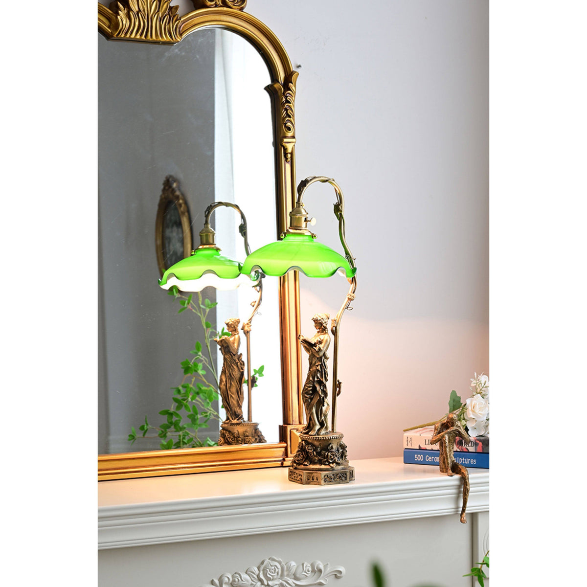 Petalo Lady Statue Glass Table Lamp