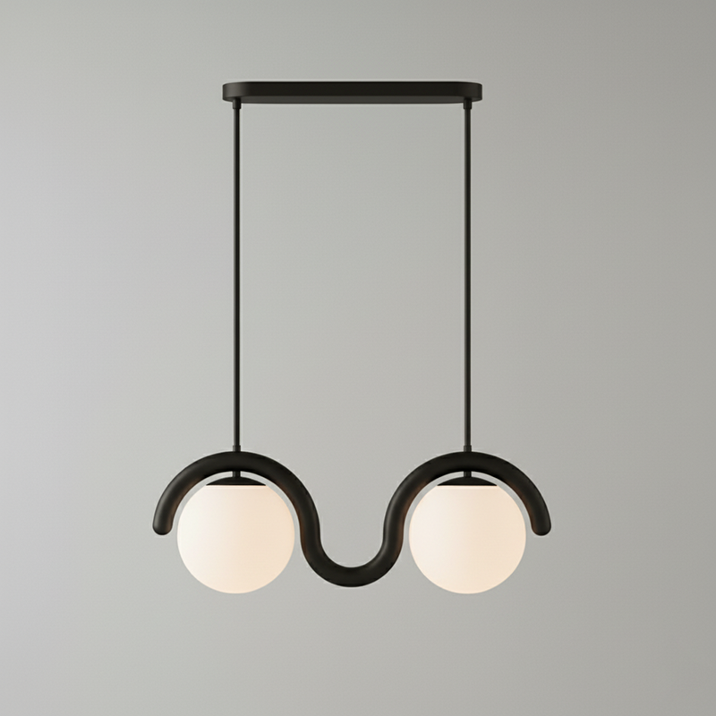 Uveta Linear Chandelier Red&Silver-Relic Pieces