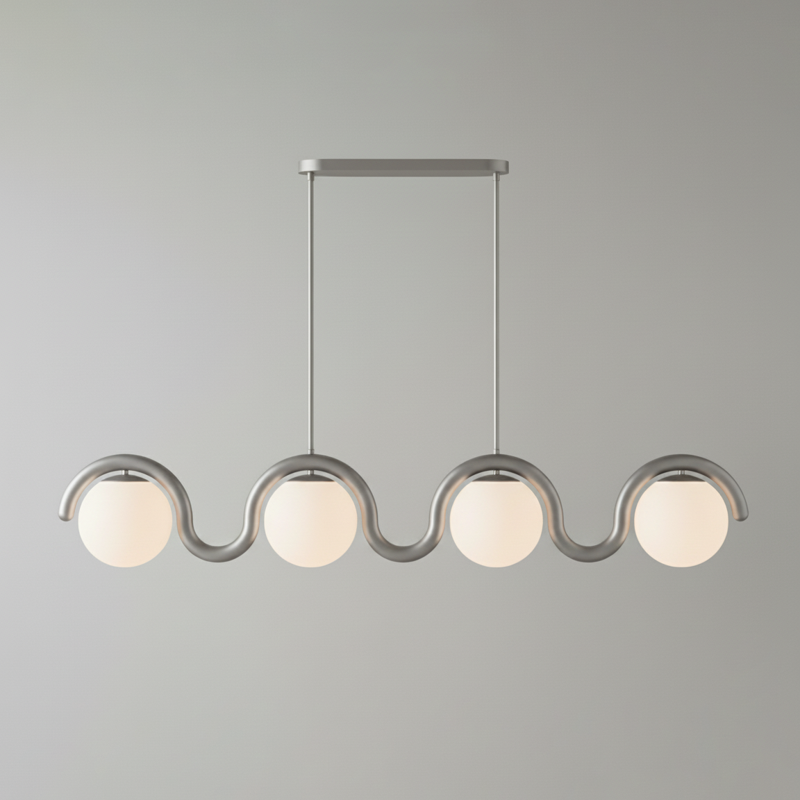 Uveta Linear Chandelier Red&Silver-Relic Pieces