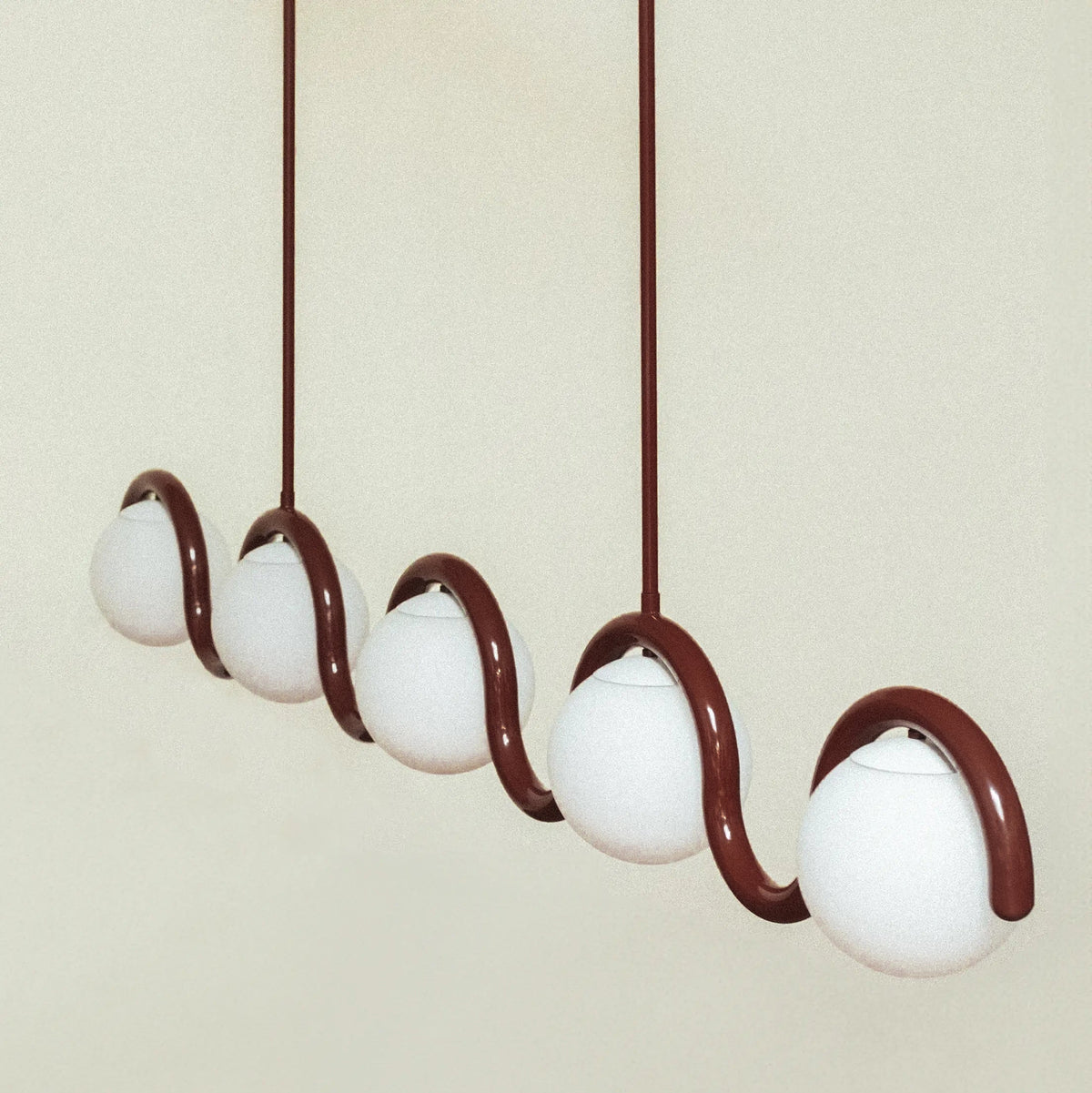 Uveta Linear Chandelier Red&Silver-Relic Pieces