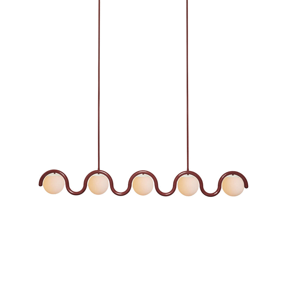 Uveta Linear Chandelier Red&Silver-Relic Pieces