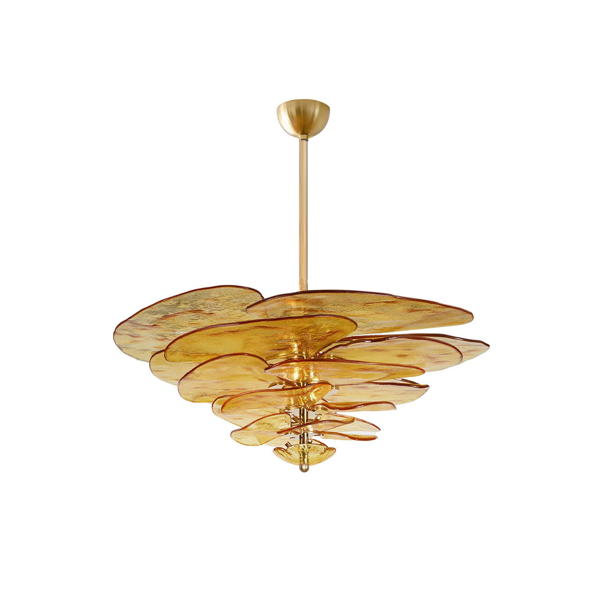 Resovon Chandelier Glass Contemporary Leaf Layered