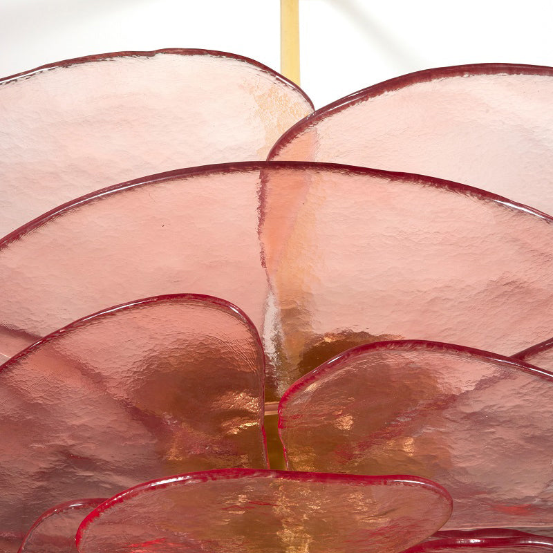 Resovon Chandelier Glass Contemporary Leaf Layered