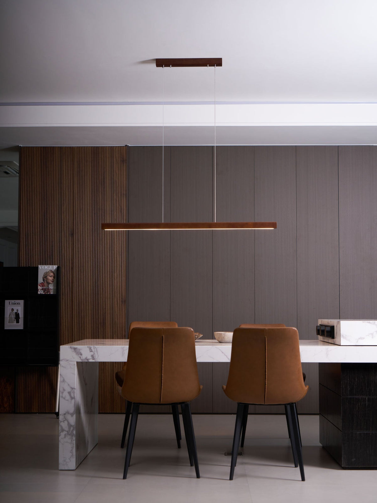 Aro Linear Wooden Pendant Light