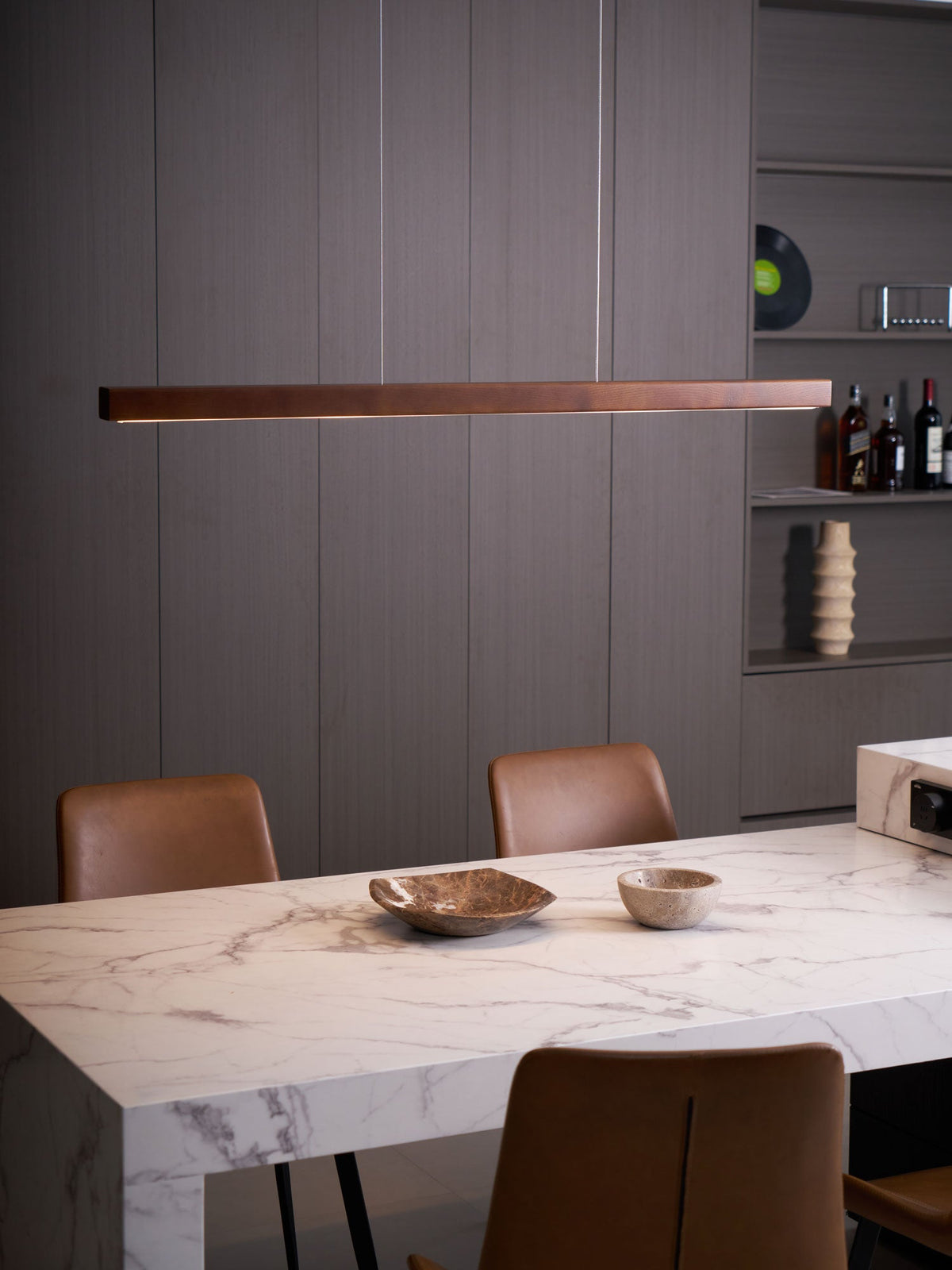 Aro Linear Wooden Pendant Light