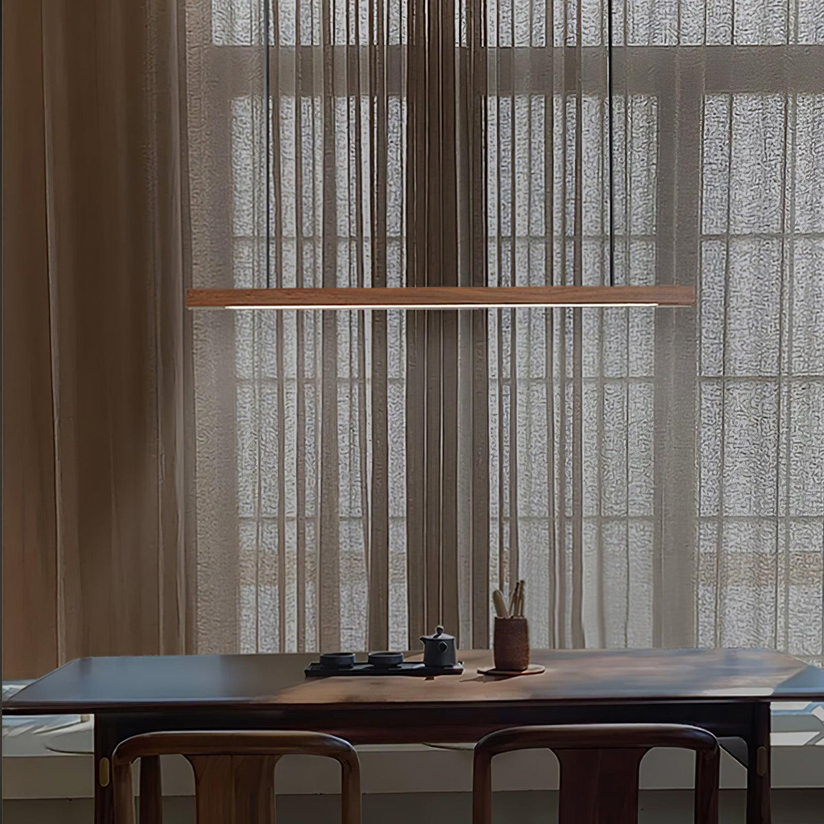 Aro Linear Wooden Pendant Light