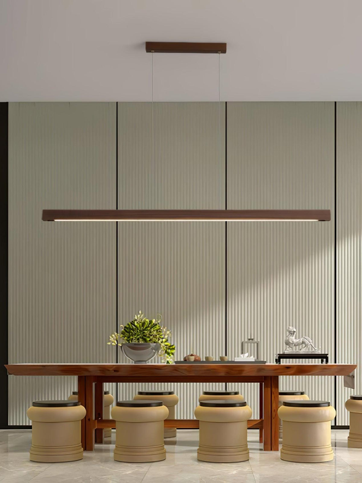 Aro Linear Wooden Pendant Light