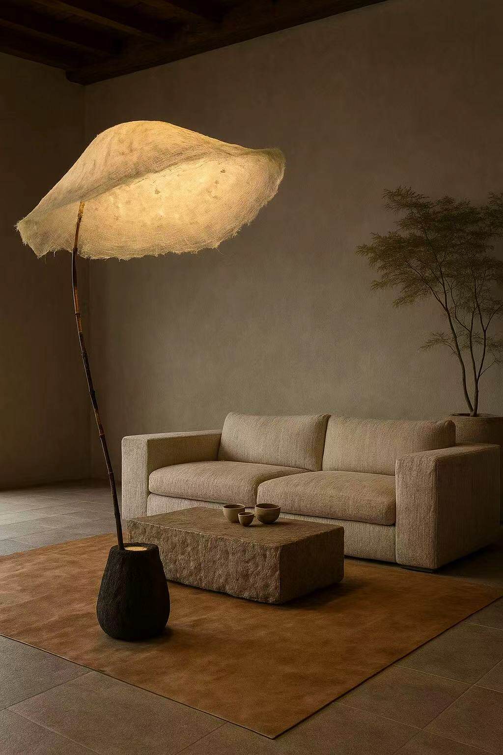 Verdelia Linen Canopy Floor Lamp